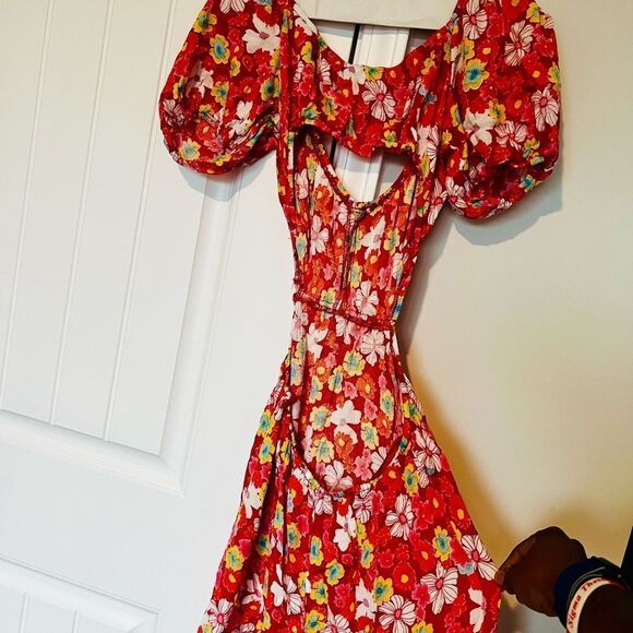 Bebop Backless Puff Sleeve Sundress size M - Picture 2 of 3